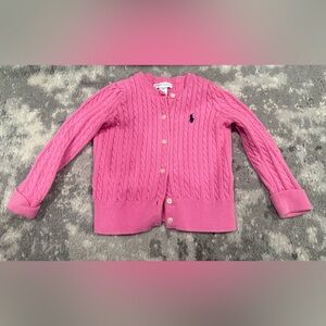 Ralph Lauren Kids Pink Cable Knit Cardigan